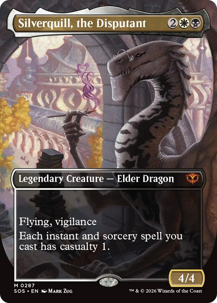 Silverquill, the Disputant (Borderless) [Secrets of Strixhaven] | Cards and Coasters CA
