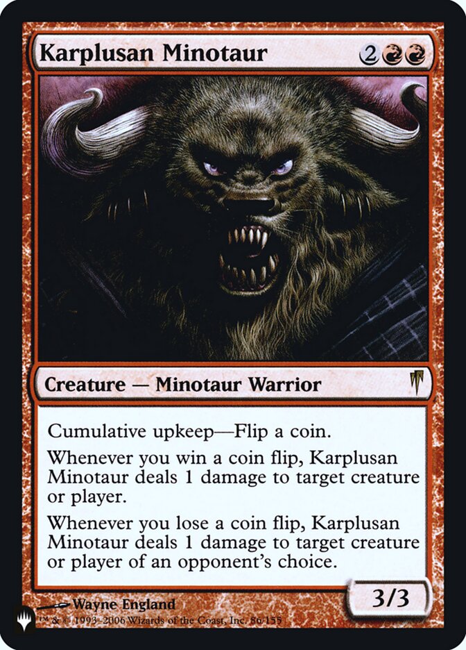 Karplusan Minotaur [Secret Lair: Heads I Win, Tails You Lose] | Cards and Coasters CA