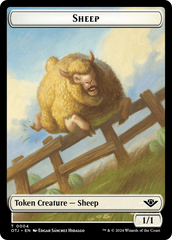 Sheep // Plot Double-Sided Token [Outlaws of Thunder Junction Tokens] | Cards and Coasters CA