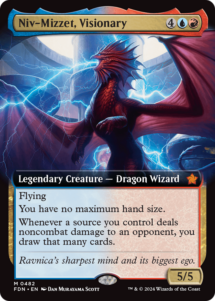 Niv-Mizzet, Visionary (Extended Art) [Foundations] | Cards and Coasters CA