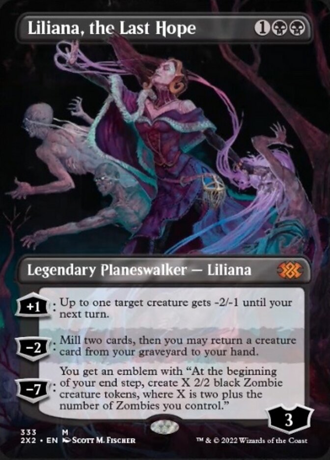 Liliana, the Last Hope (Borderless) [Double Masters 2022] | Cards and Coasters CA