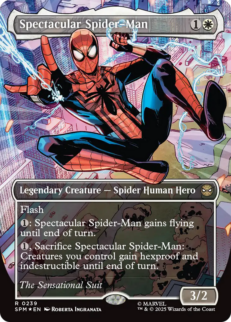 Spectacular Spider-Man (0239) (Borderless) (Textured Foil) [Marvel's Spider-Man] | Cards and Coasters CA