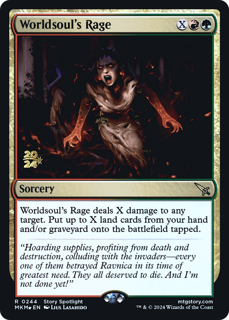 Worldsoul's Rage [Murders at Karlov Manor Prerelease Promos] | Cards and Coasters CA