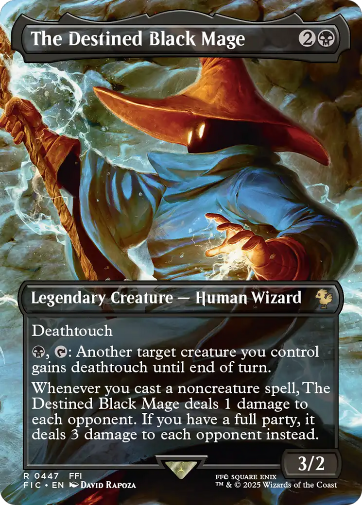 The Destined Black Mage (Borderless) [FINAL FANTASY Commander] | Cards and Coasters CA
