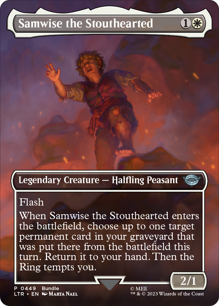 Samwise the Stouthearted (Borderless Alternate Art) [The Lord of the Rings: Tales of Middle-Earth] | Cards and Coasters CA