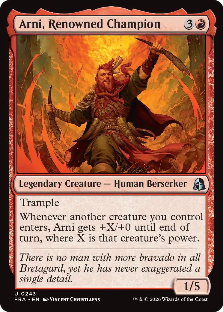 Arni, Renowned Champion [Reality Fracture] | Cards and Coasters CA