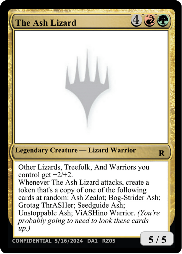 The Ash Lizard [Unknown Event] | Cards and Coasters CA