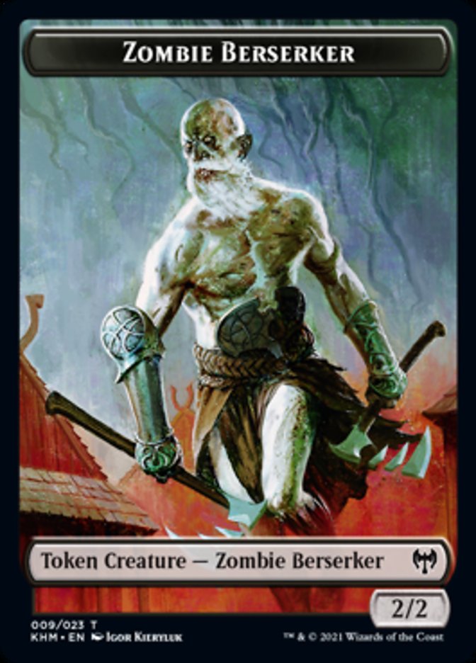 Zombie Berserker Token [Kaldheim Tokens] | Cards and Coasters CA