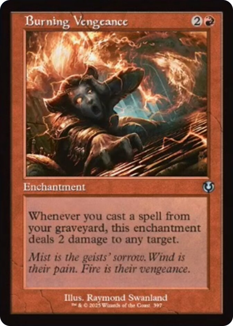 Burning Vengeance (Retro Frame) [Innistrad Remastered] | Cards and Coasters CA