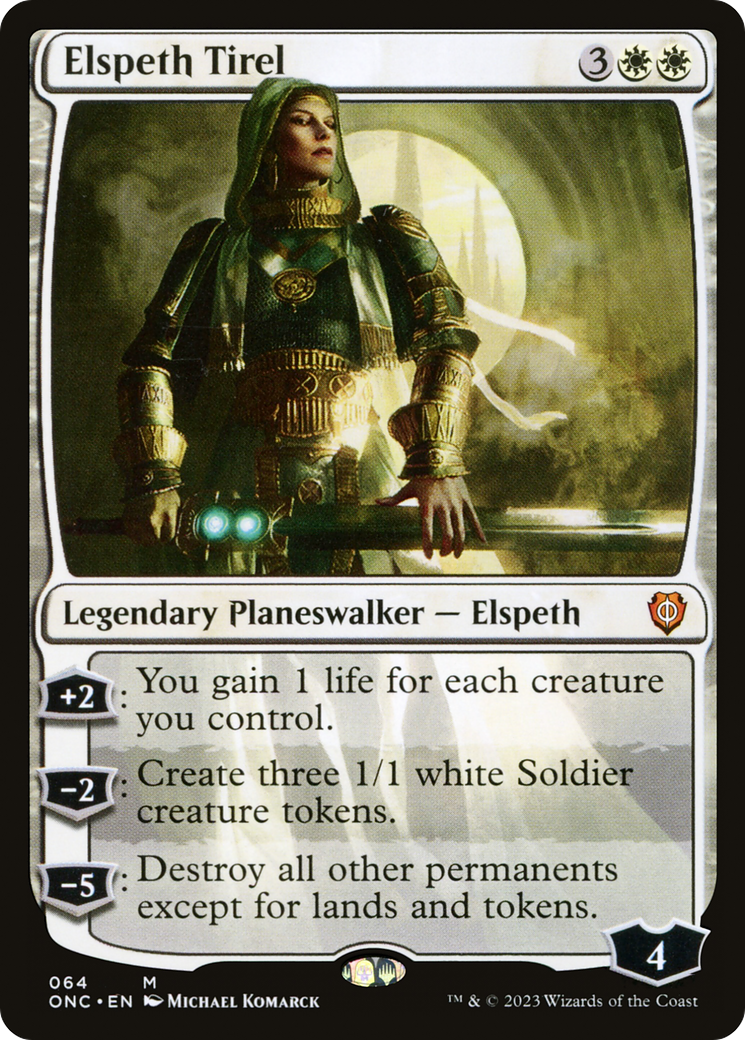 Elspeth Tirel [Phyrexia: All Will Be One Commander] | Cards and Coasters CA