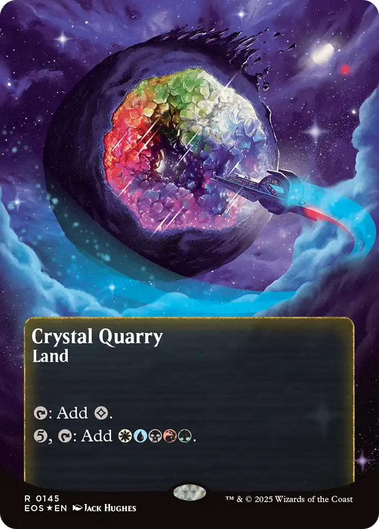 Crystal Quarry (0145) (Borderless) (Galaxy Foil) [Edge of Eternities: Stellar Sights] | Cards and Coasters CA