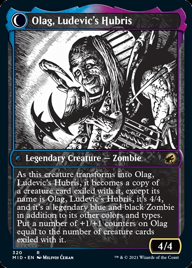 Ludevic, Necrogenius // Olag, Ludevic's Hubris (Showcase Eternal Night) [Innistrad: Midnight Hunt] | Cards and Coasters CA
