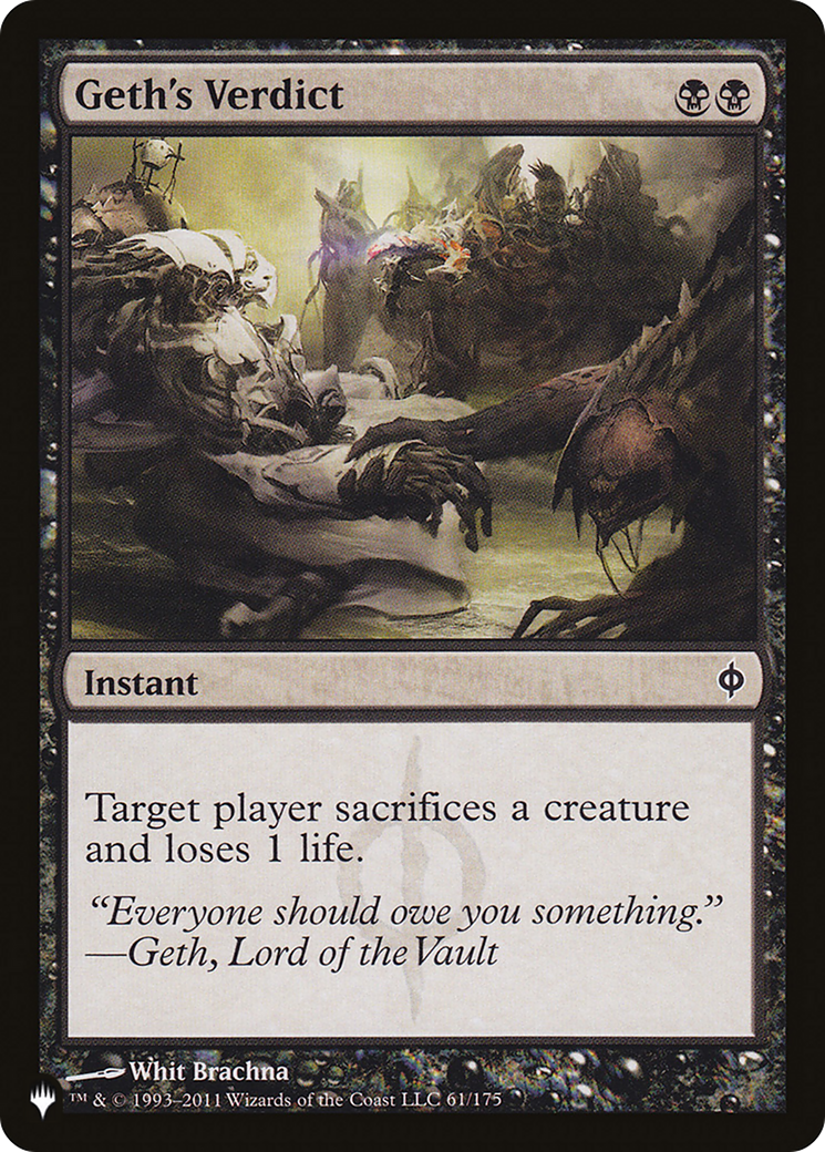 Geth's Verdict [The List] | Cards and Coasters CA