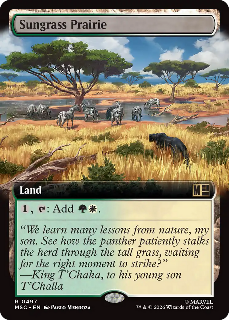 Sungrass Prairie (Extended Art) [Marvel Super Heroes Commander] | Cards and Coasters CA