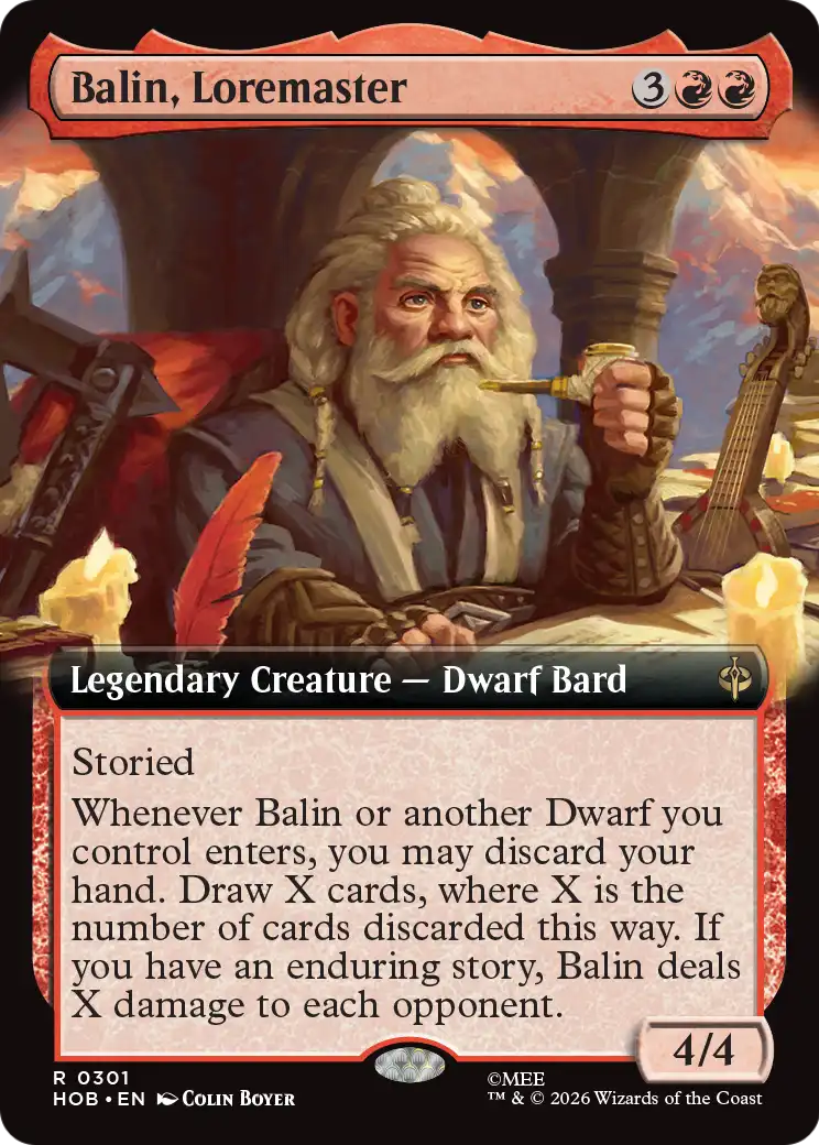 Balin, Loremaster (Extended Art) [The Hobbit] | Cards and Coasters CA