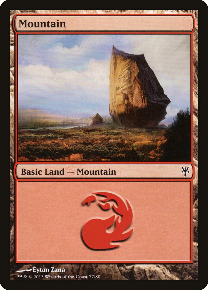 Mountain (77) [Duel Decks: Sorin vs. Tibalt] | Cards and Coasters CA