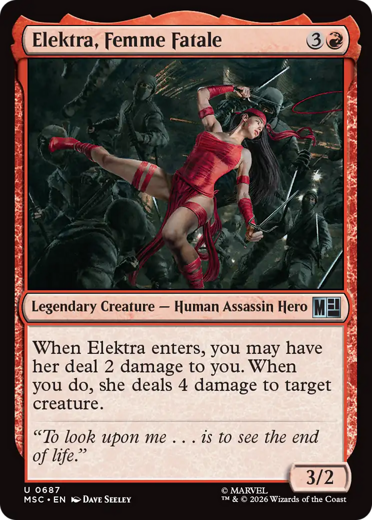 Elektra, Femme Fatale [Marvel Super Heroes Commander] | Cards and Coasters CA