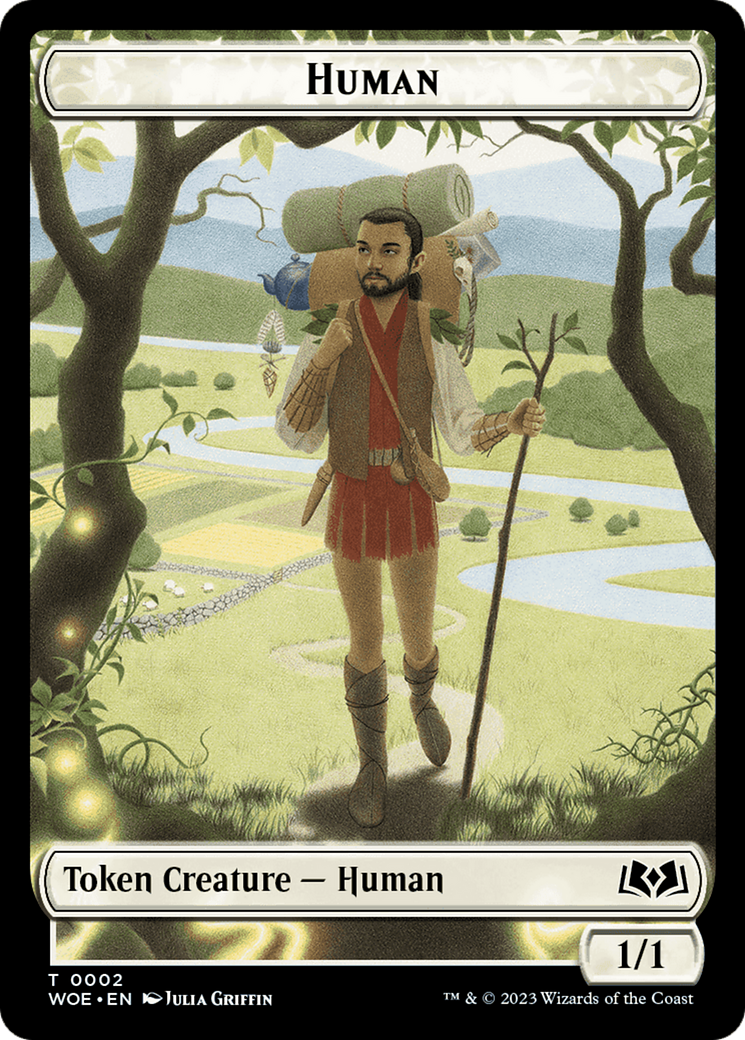 Human // Food (0011) Double-Sided Token [Wilds of Eldraine Tokens] | Cards and Coasters CA