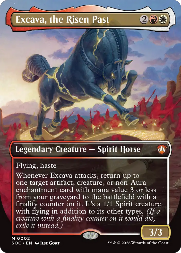 Excava, the Risen Past (Borderless) [Secrets of Strixhaven Commander] | Cards and Coasters CA