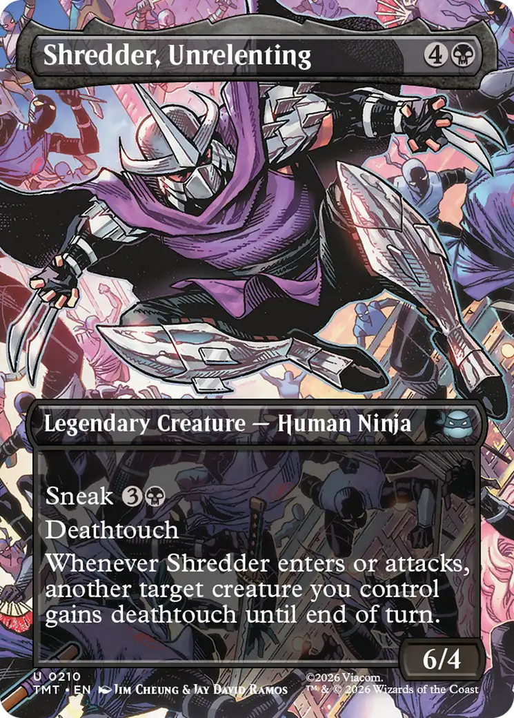 Shredder, Unrelenting (Borderless) [Teenage Mutant Ninja Turtles] | Cards and Coasters CA