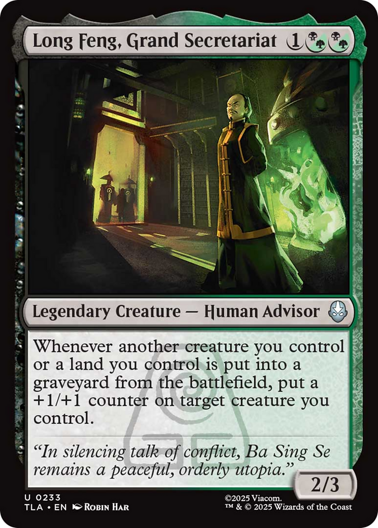 Long Feng, Grand Secretariat [Avatar: The Last Airbender] | Cards and Coasters CA