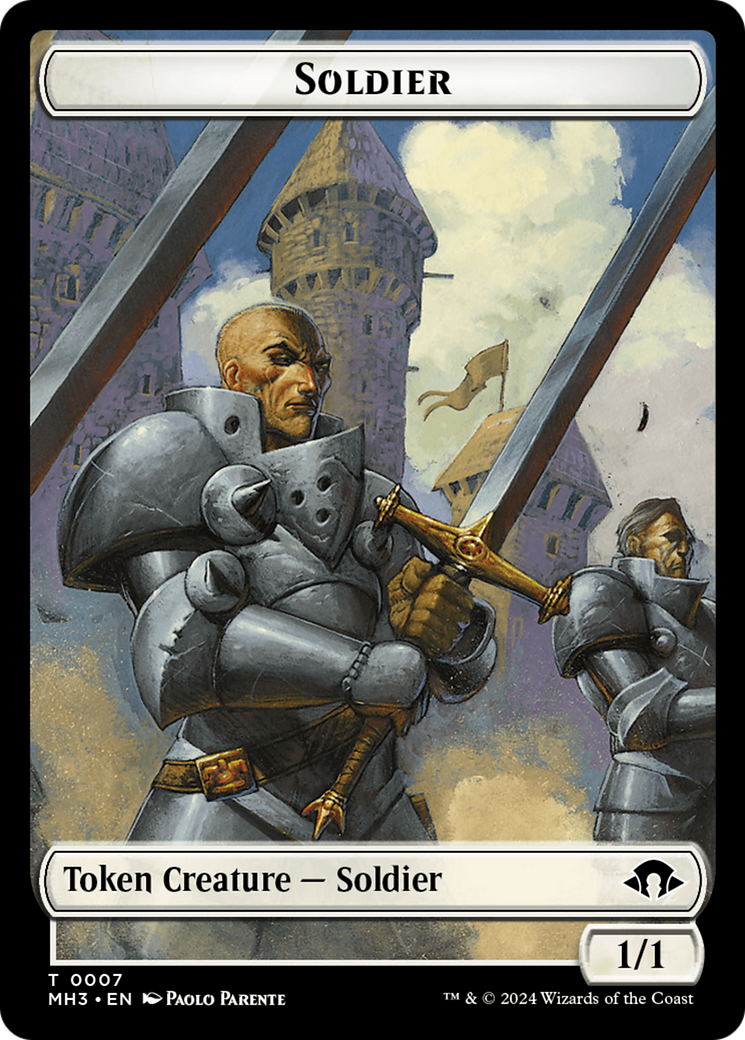 Soldier Token [Modern Horizons 3 Tokens] | Cards and Coasters CA