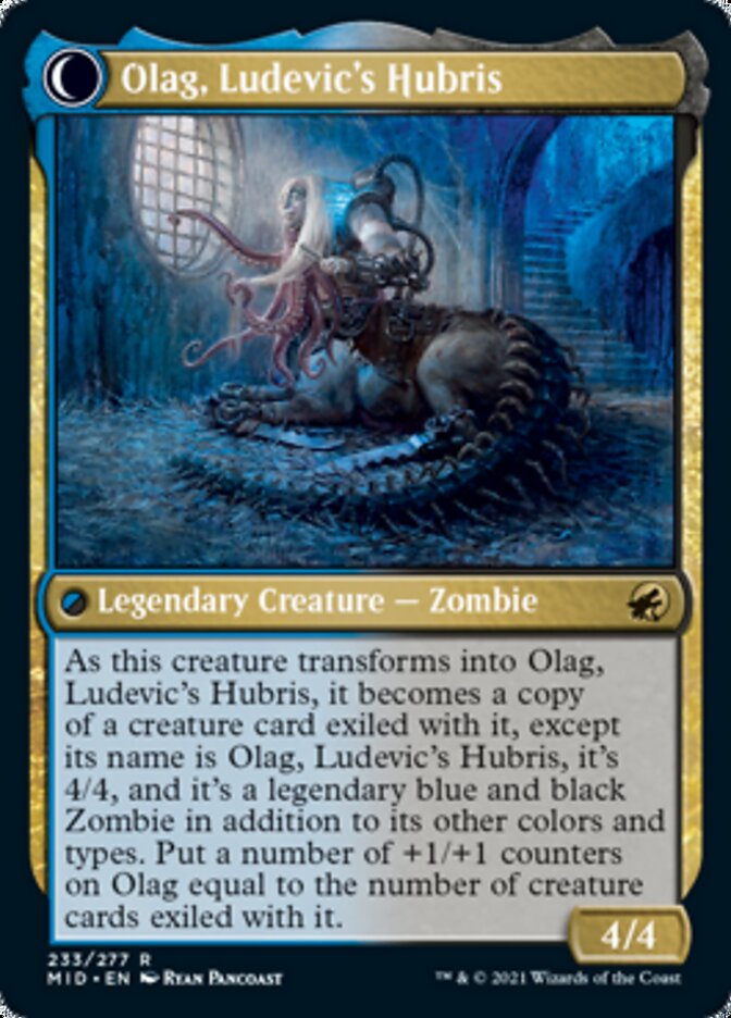 Ludevic, Necrogenius // Olag, Ludevic's Hubris [Innistrad: Midnight Hunt] | Cards and Coasters CA