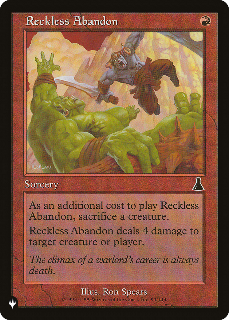 Reckless Abandon [The List] | Cards and Coasters CA