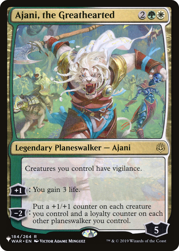 Ajani, the Greathearted [The List Reprints] | Cards and Coasters CA