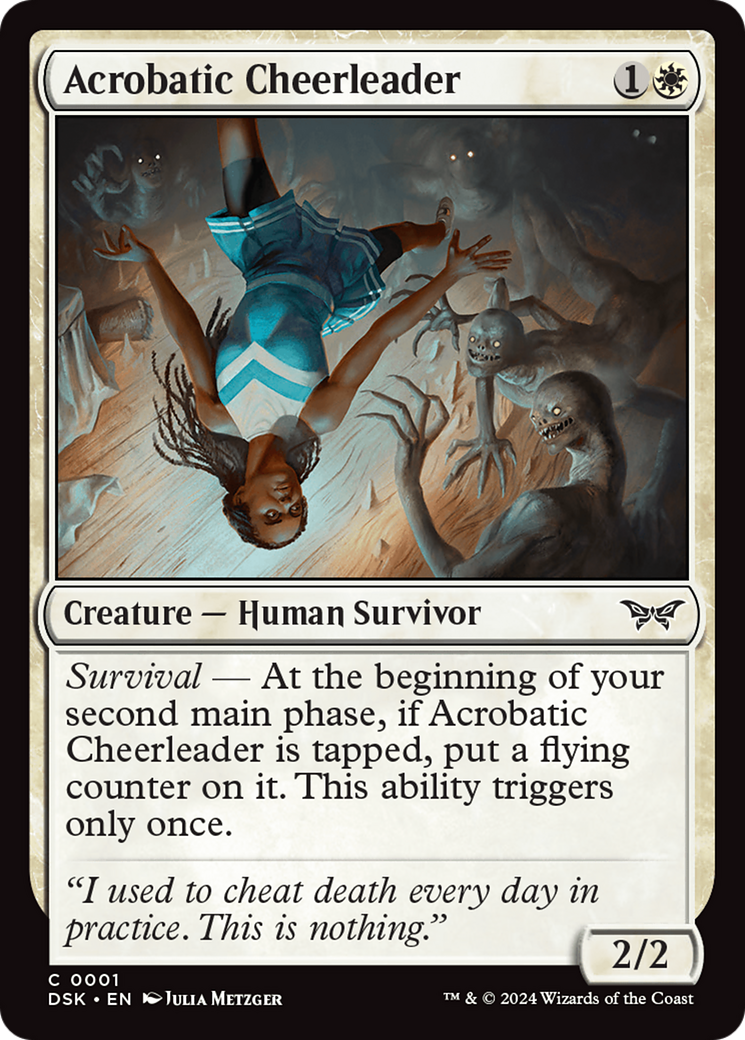 Acrobatic Cheerleader [Duskmourn: House of Horror] | Cards and Coasters CA