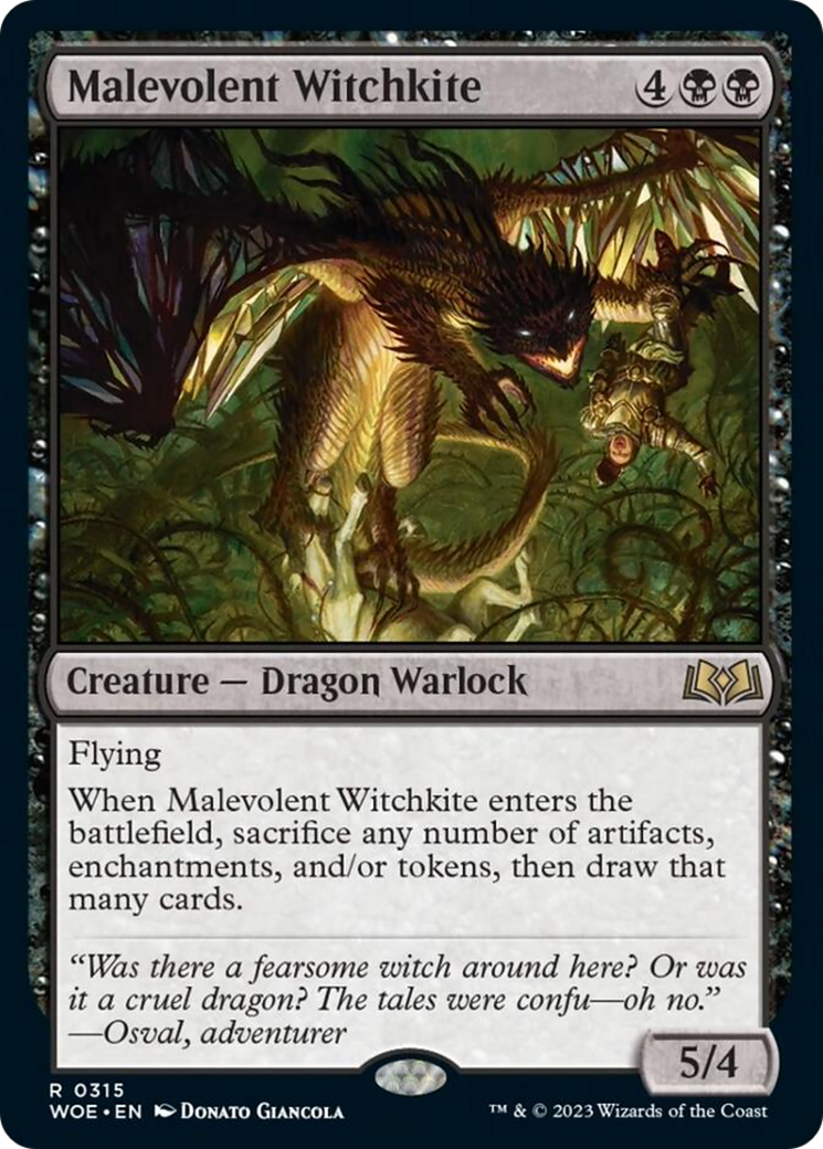 Malevolent Witchkite [Wilds of Eldraine] | Cards and Coasters CA