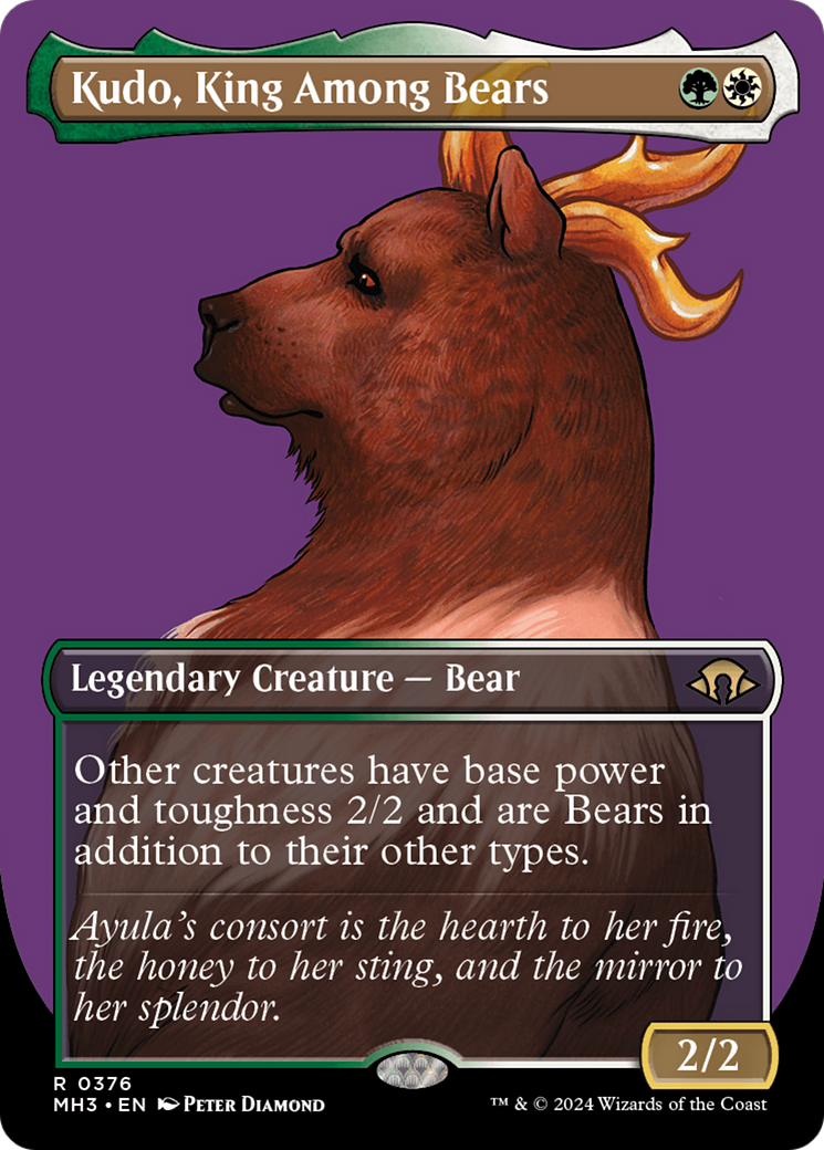 Kudo, King Among Bears (Borderless) [Modern Horizons 3] | Cards and Coasters CA