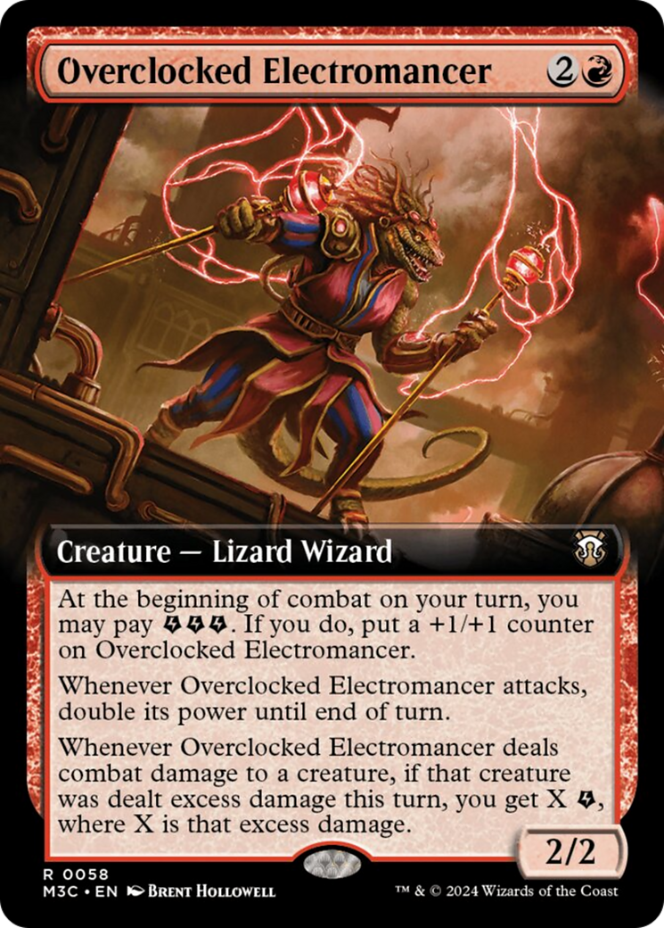 Overclocked Electromancer (Extended Art) (Ripple Foil) [Modern Horizons 3 Commander] | Cards and Coasters CA