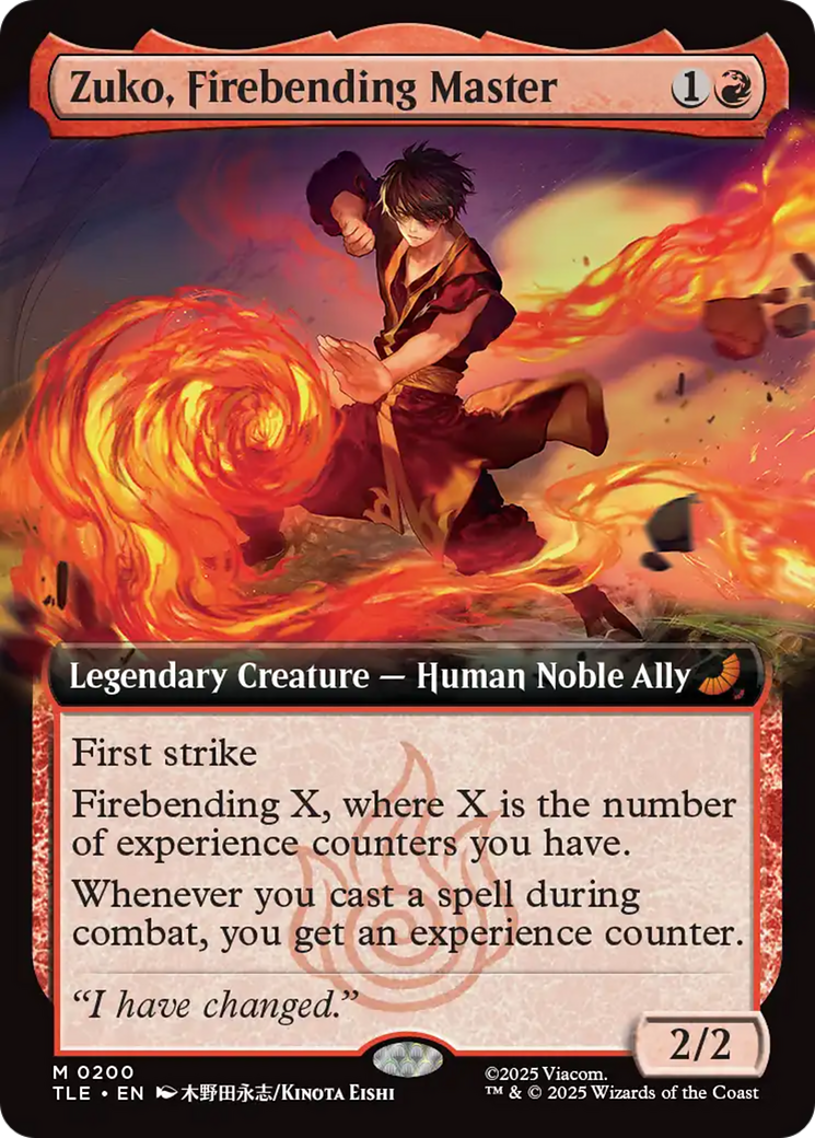 Zuko, Firebending Master (Extended Art) [Avatar: The Last Airbender: Eternal-Legal] | Cards and Coasters CA
