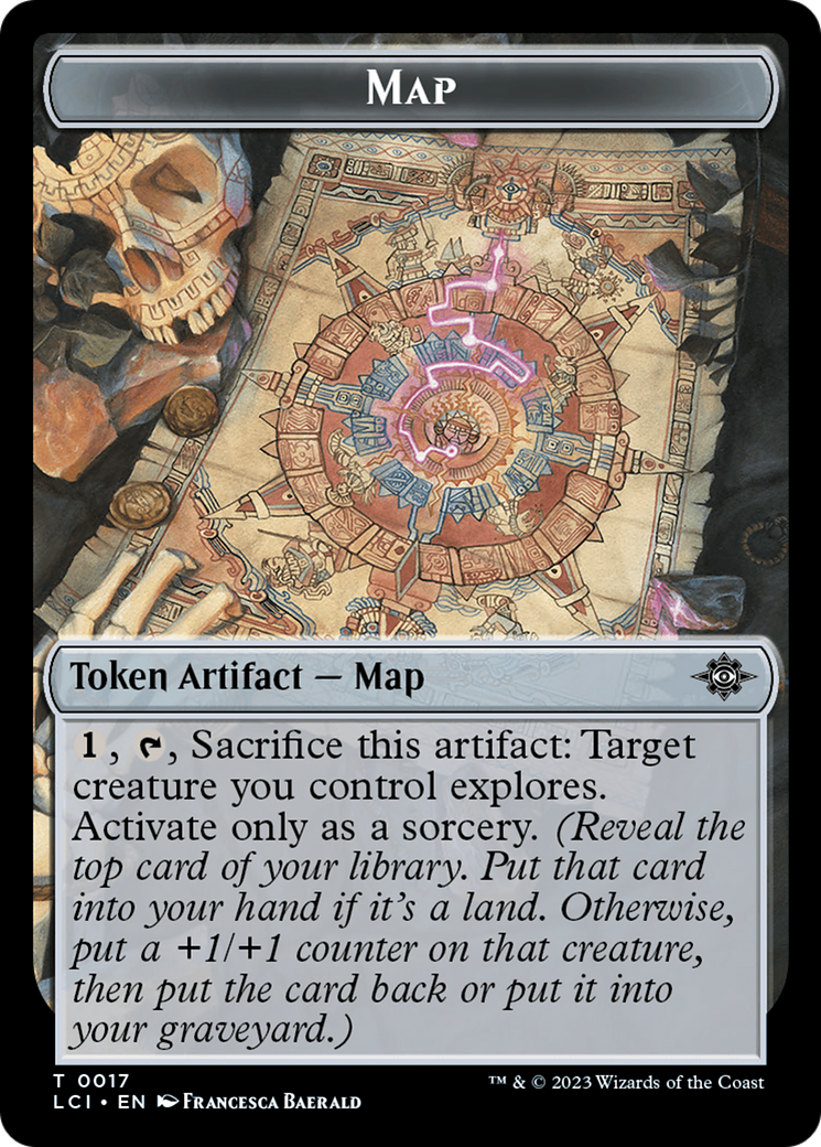 Map // Dinosaur (0010) Double-Sided Token [The Lost Caverns of Ixalan Tokens] | Cards and Coasters CA