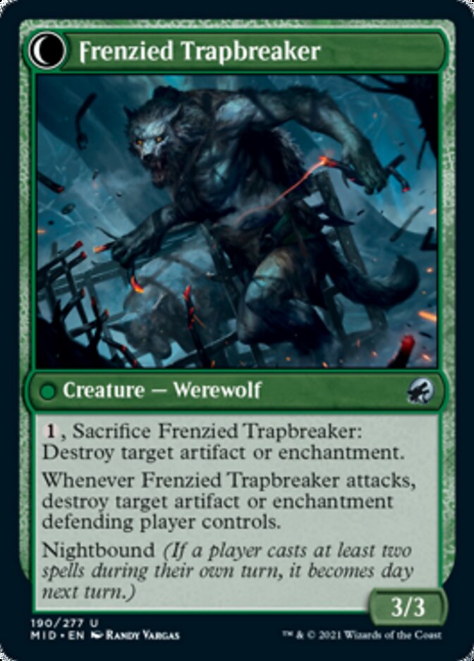 Outland Liberator // Frenzied Trapbreaker [Innistrad: Midnight Hunt] | Cards and Coasters CA