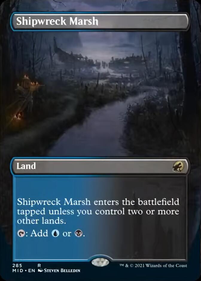 Shipwreck Marsh (Borderless Alternate Art) [Innistrad: Midnight Hunt] | Cards and Coasters CA