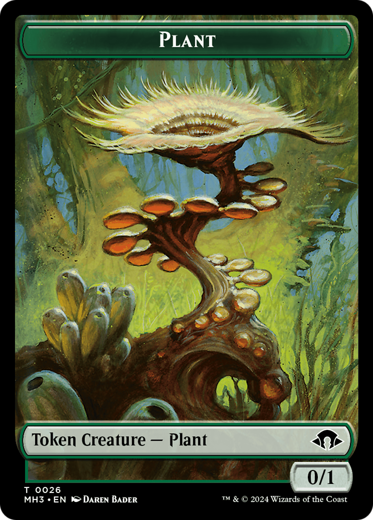 Plant (Ripple Foil) // Zombie Double-Sided Token [Modern Horizons 3 Tokens] | Cards and Coasters CA