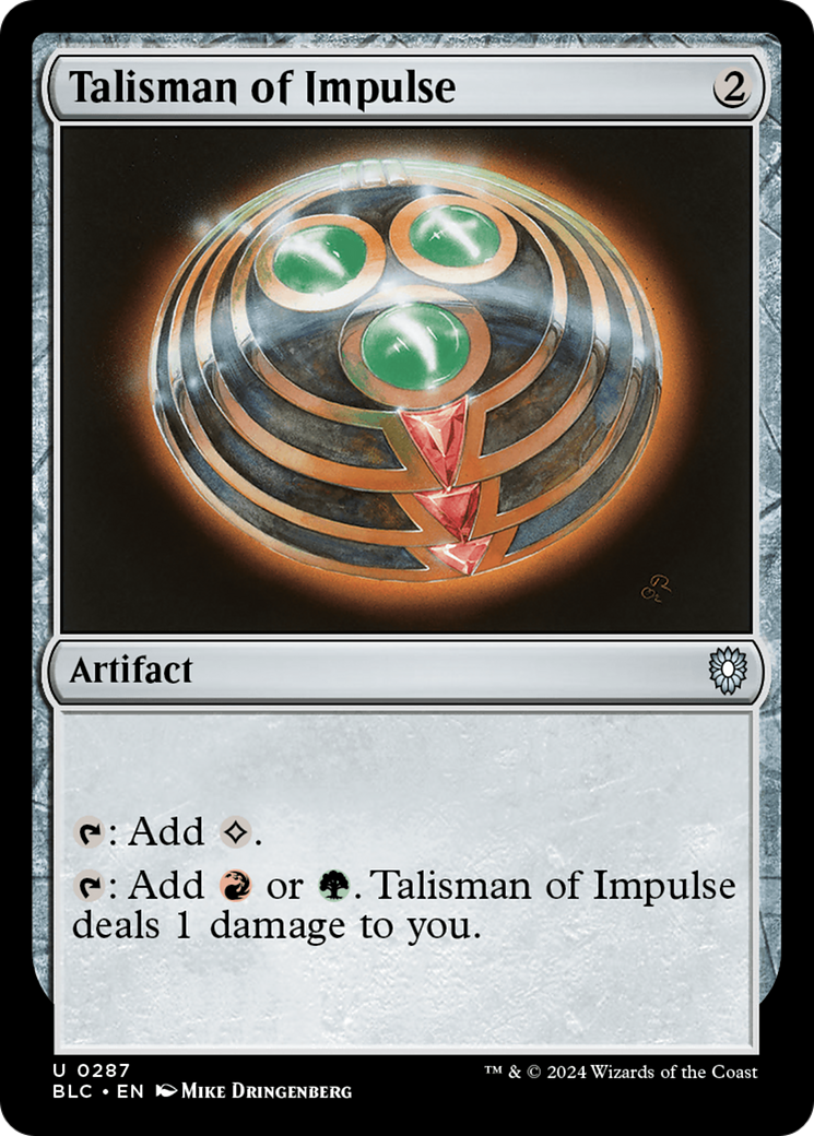 Talisman of Impulse [Bloomburrow Commander] | Cards and Coasters CA