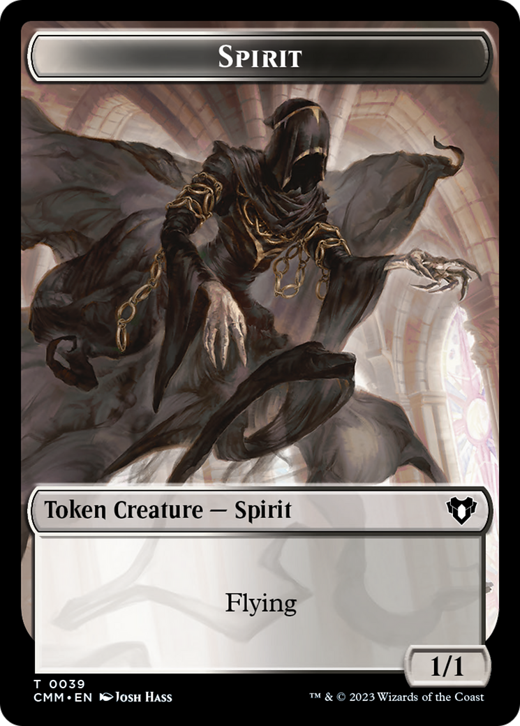 Spirit (0039) // Spider Double-Sided Token [Commander Masters Tokens] | Cards and Coasters CA