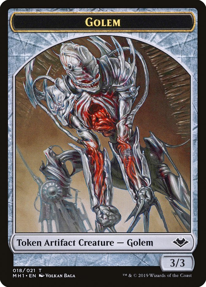 Illusion (005) // Golem (018) Double-Sided Token [Modern Horizons Tokens] | Cards and Coasters CA