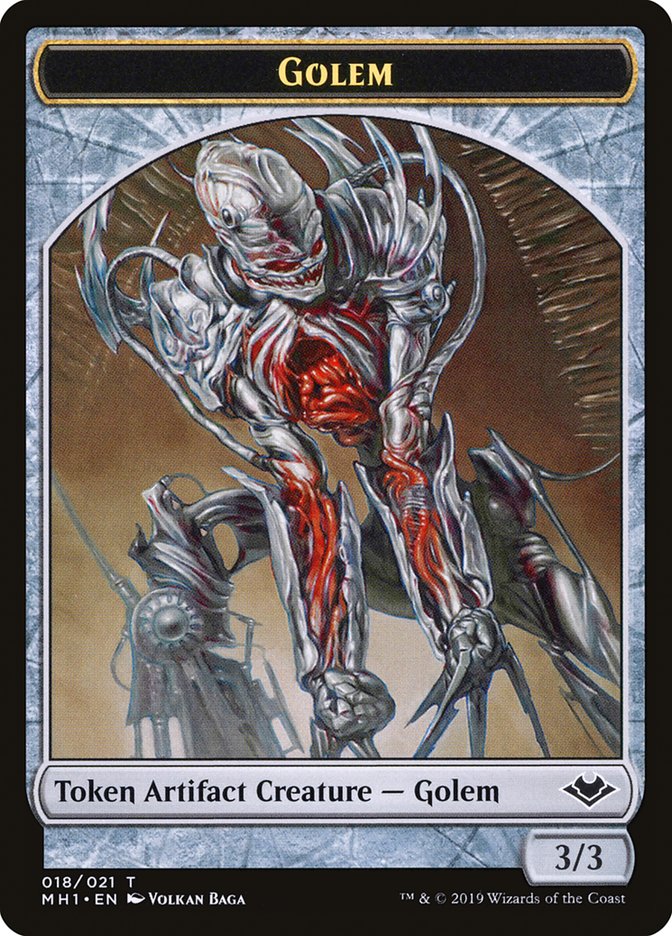 Goblin (010) // Golem (018) Double-Sided Token [Modern Horizons Tokens] | Cards and Coasters CA