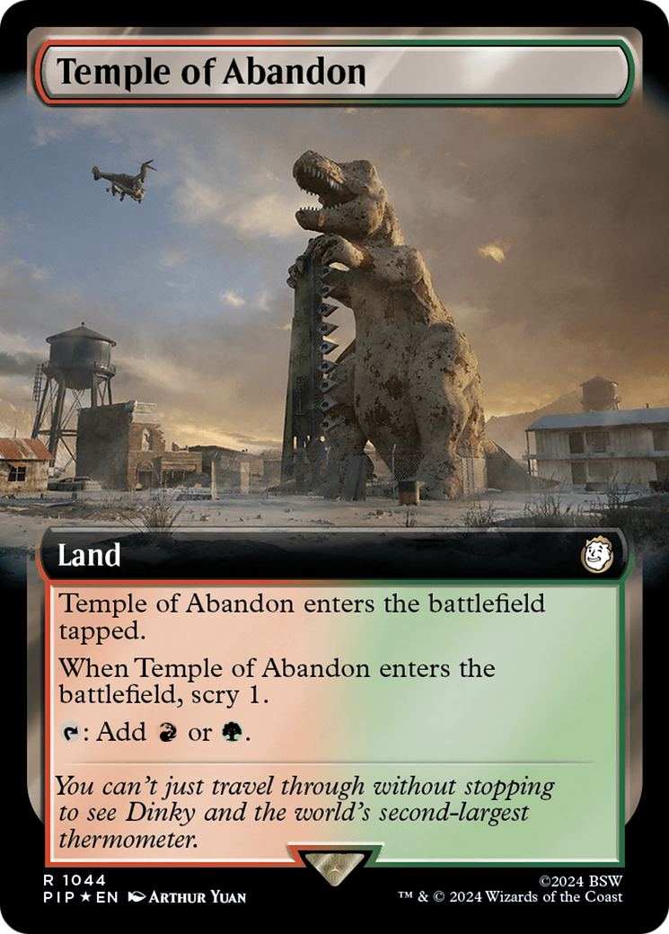 Temple of Abandon (Extended Art) (Surge Foil) [Fallout] | Cards and Coasters CA