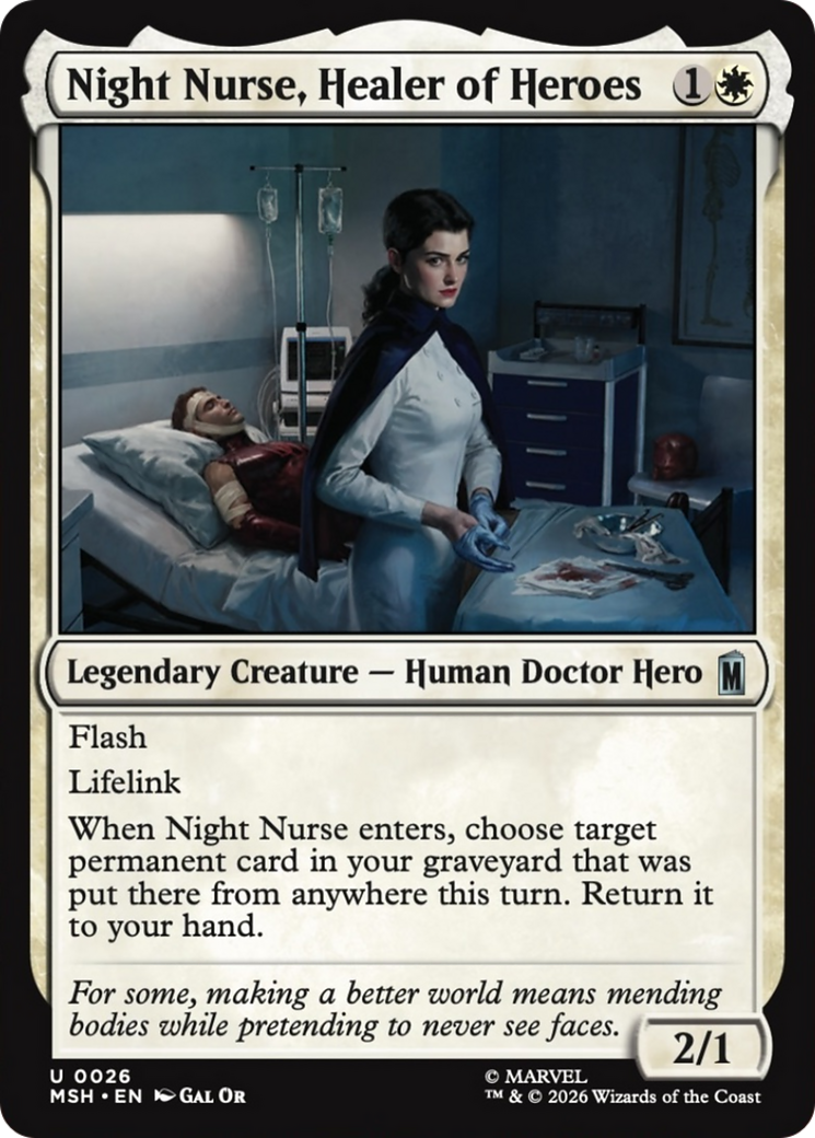 Night Nurse, Healer of Heroes [Marvel Super Heroes] | Cards and Coasters CA