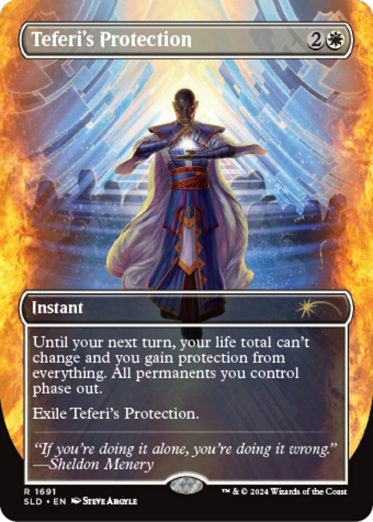 Teferi's Protection (1691) [Secret Lair: Sheldon's Spellbook] | Cards and Coasters CA