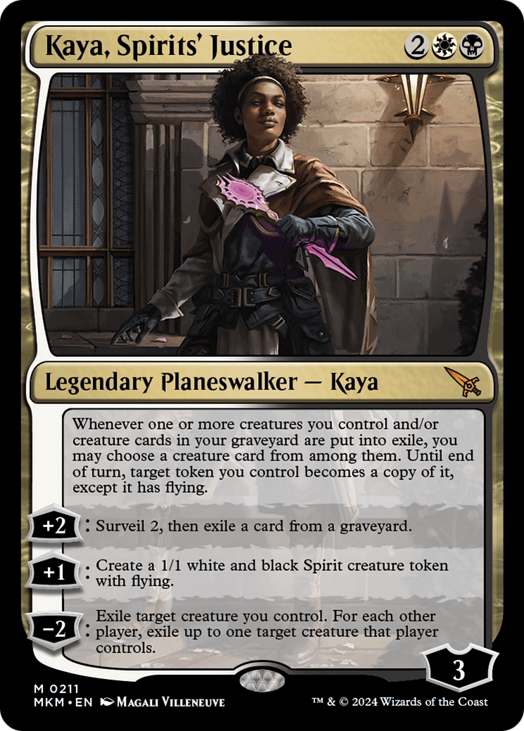 Kaya, Spirits' Justice [Murders at Karlov Manor] | Cards and Coasters CA