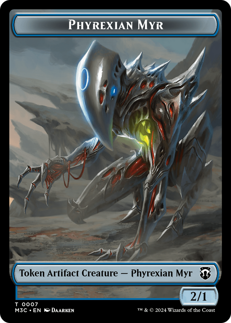 Phyrexian Myr // Servo Double-Sided Token [Modern Horizons 3 Commander Tokens] | Cards and Coasters CA