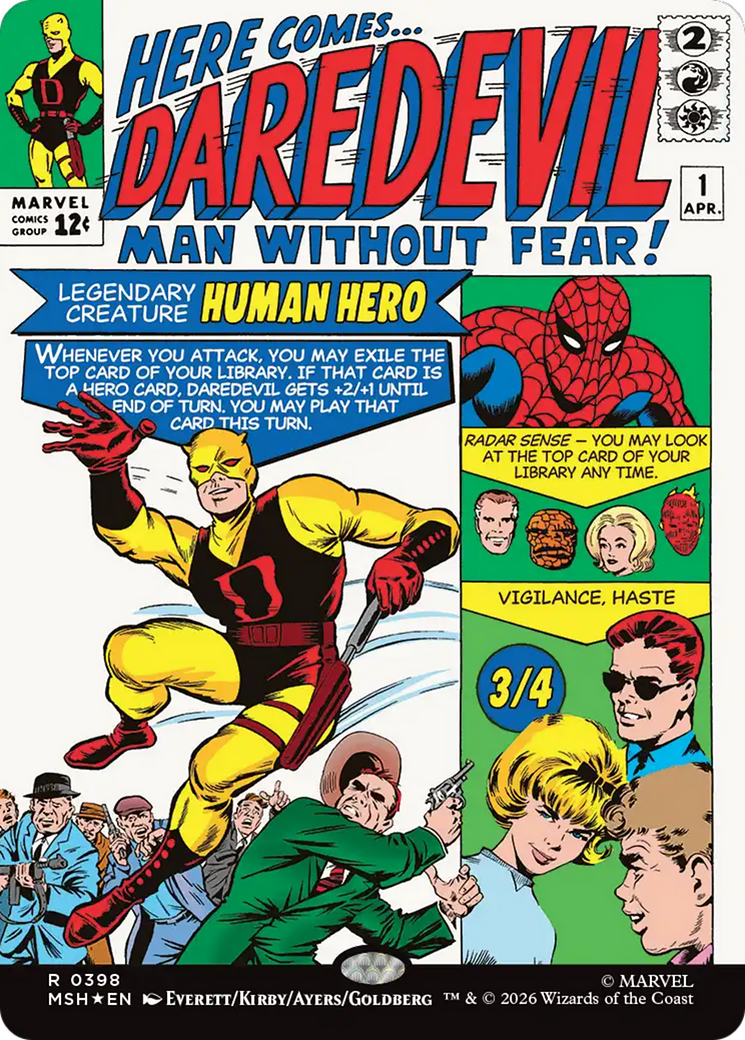 Daredevil, Man Without Fear (Borderless) (0398) [Marvel Super Heroes] | Cards and Coasters CA