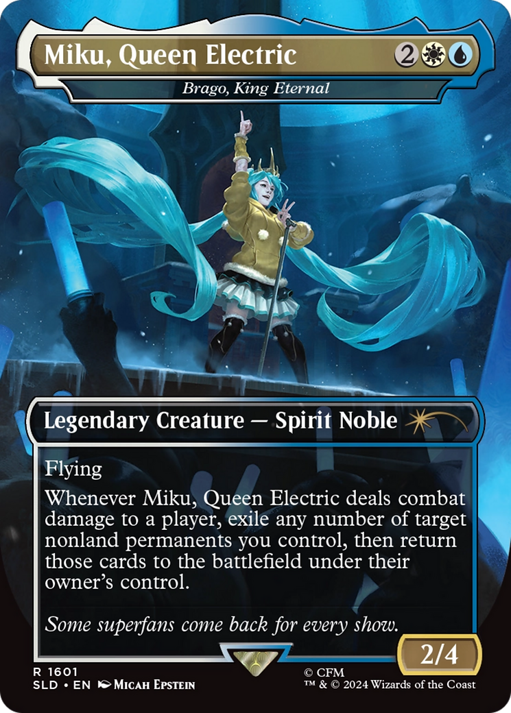 Miku, Queen Electric - Brago, King Eternal (Rainbow Foil) [Secret Lair Drop Series] | Cards and Coasters CA