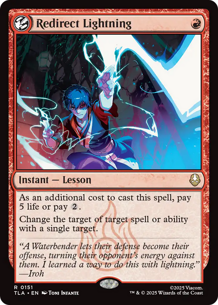 Redirect Lightning [Avatar: The Last Airbender] | Cards and Coasters CA